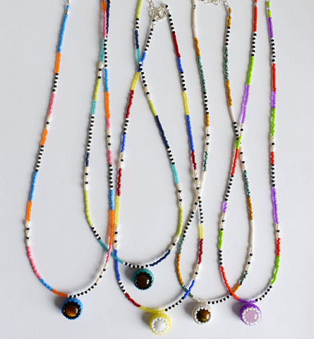stone cab drop necklace - all colors