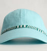 aqua dad hat - green white checks
