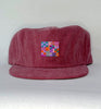berry flat brim hat - pink quilt patch