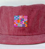 berry flat brim hat - pink quilt patch
