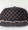black checkerboard flat brim hat - earth band
