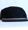 black micro cord hat - bright checkers