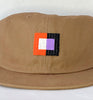 camel flat brim hat - albers black patch