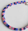 narrow check rope bracelet - pinks and blues