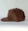 chocolate cord flat brim hat - quilt patch