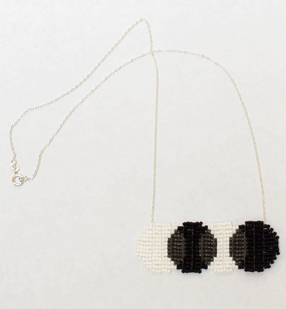color connect necklace - black white