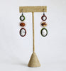 triple stone drop earrings - earthy