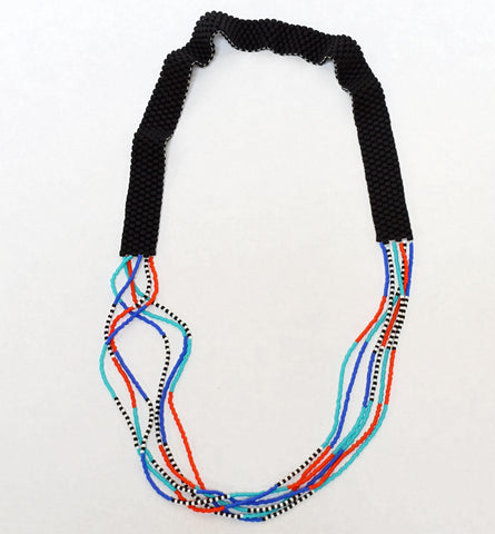 flat and strands necklace - black