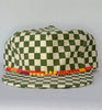green checkerboard flat brim hat - bright band