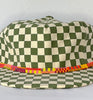 green checkerboard flat brim hat - bright band