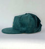 green cord flat brim hat - tonal quilt patch