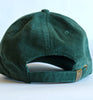 green cord dad hat - purple aqua checker