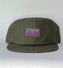 grey flat brim hat - peaks patch