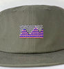 grey flat brim hat - peaks patch