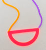 half circle rope necklace - neon pink