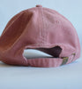 mauve cord dad hat - magenta lime checker