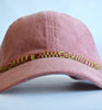 mauve cord dad hat - magenta lime checker