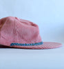mauve cord hat - blue green