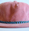 mauve cord hat - blue green