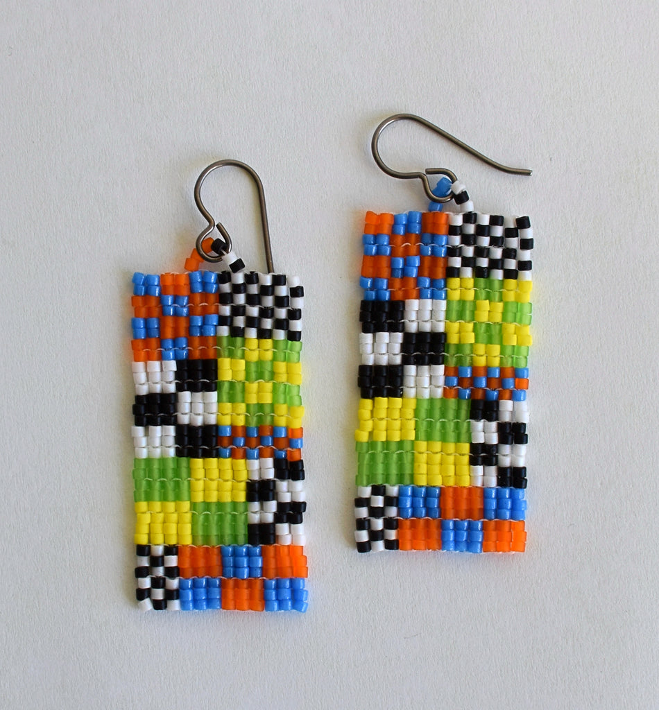 mini Memphis earrings - green