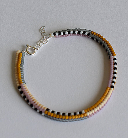narrow stripes rope bracelet - neutrals