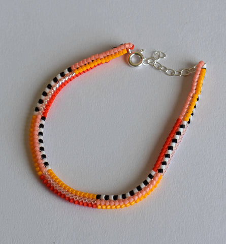 narrow stripes rope bracelet - citrus