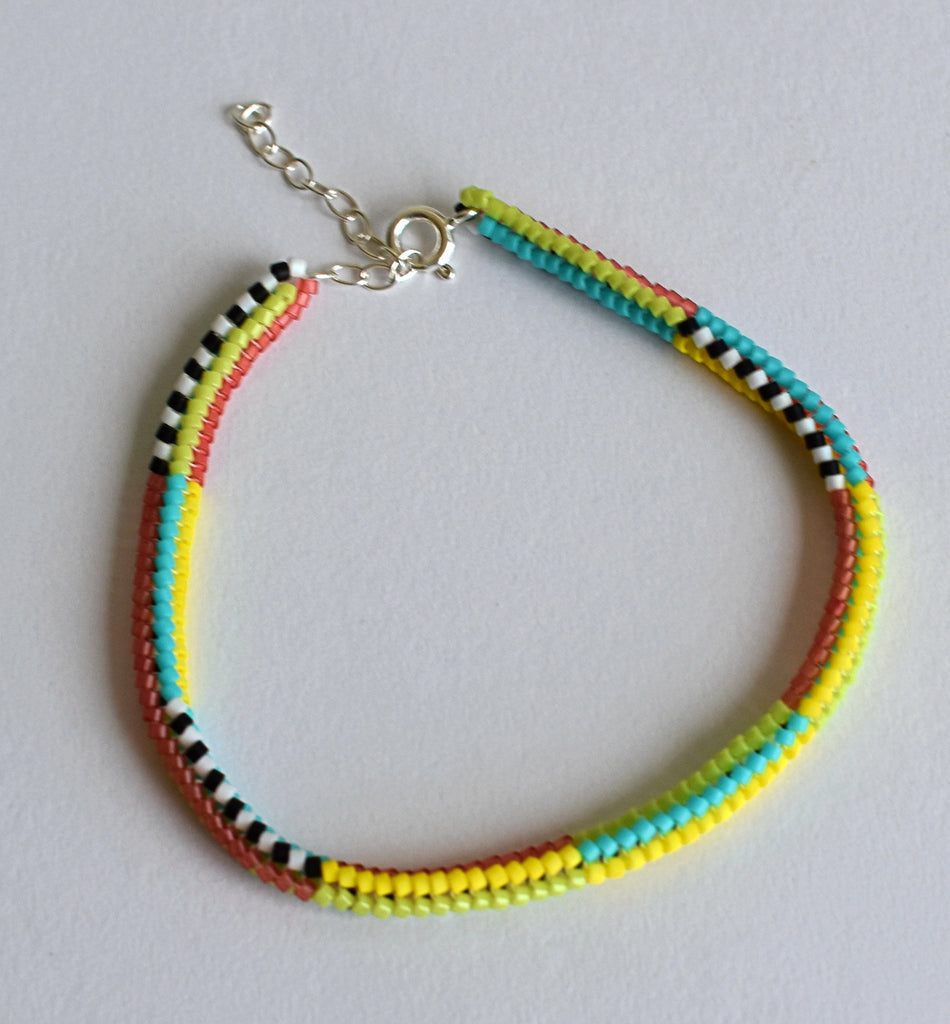 narrow stripes rope bracelet - western