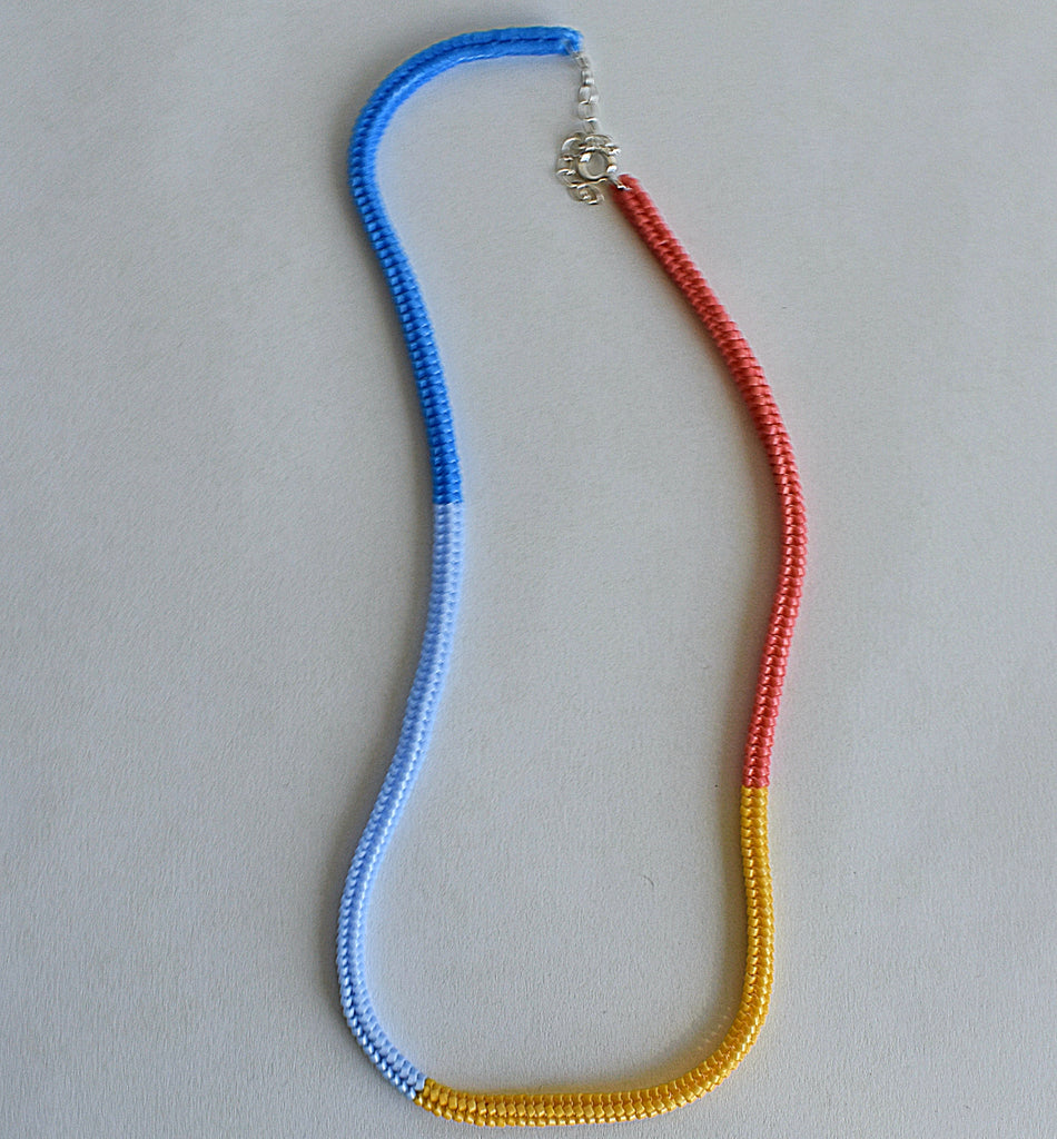 narrow colorblock necklace - sunset