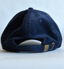 navy cord dad hat - bright checker