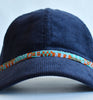 navy cord dad hat - bright checker