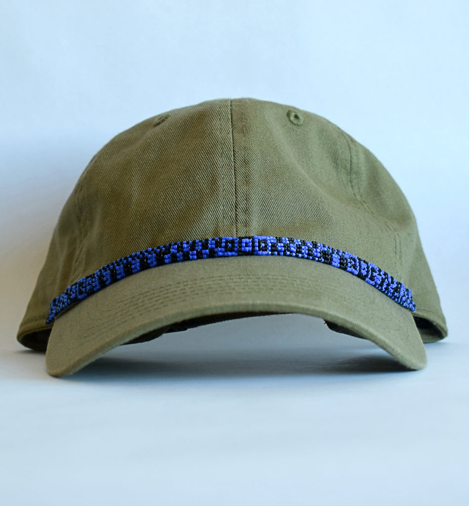 olive dad hat - black blue