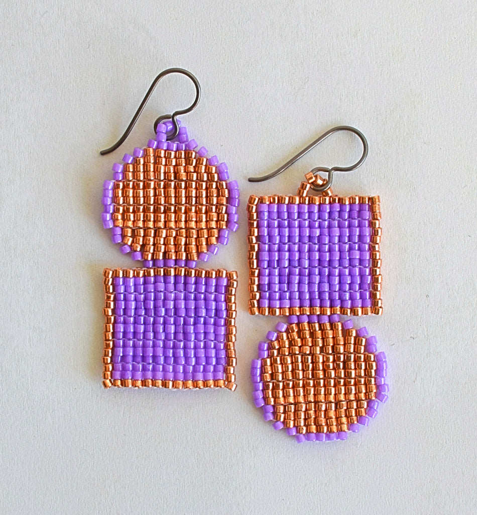 outline sausalito earrings - purple rose gold