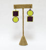 outline sausalito earrings - lime grape