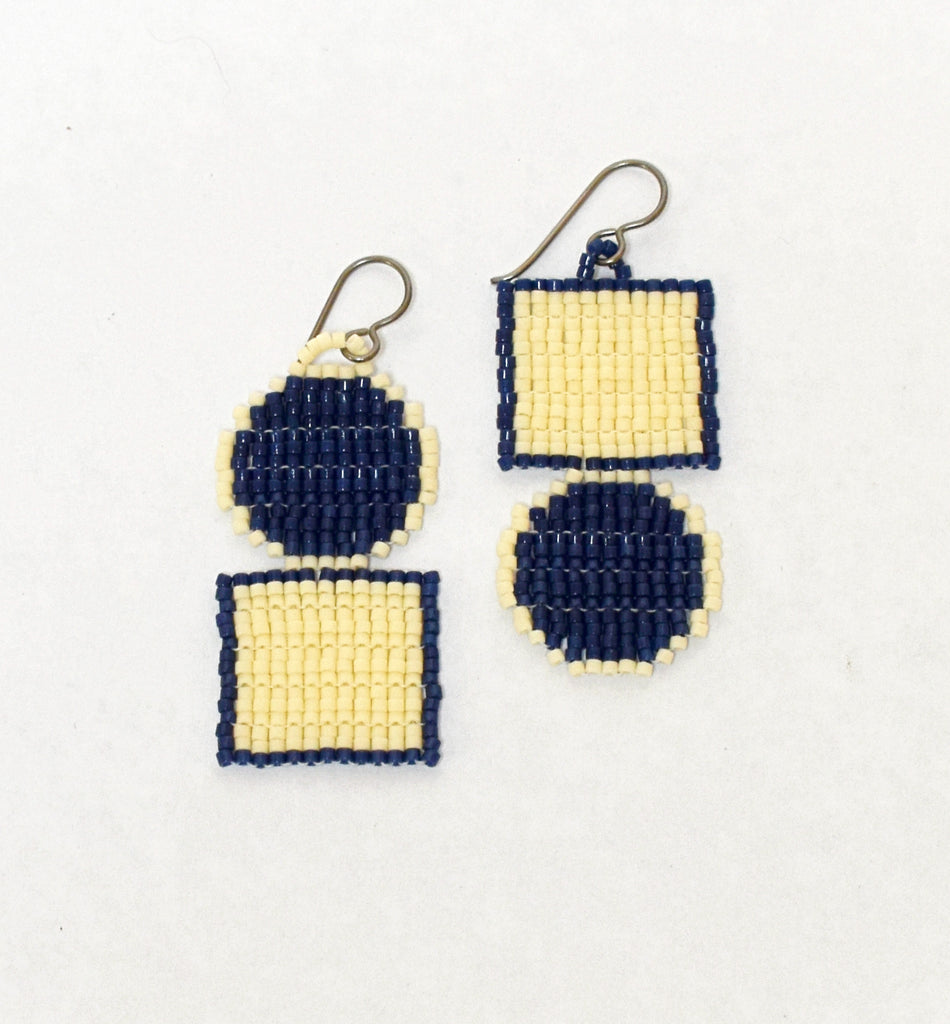 outline sausalito earrings - navy chalk