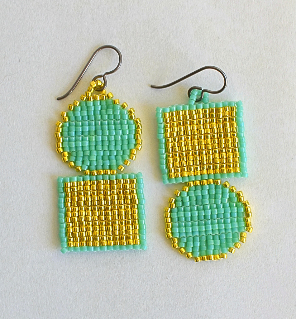 outline sausalito earrings - yellow aqua
