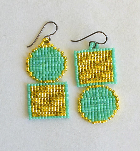 outline sausalito earrings - yellow aqua