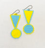 outline tiburon earrings - blue yellow