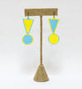 outline tiburon earrings - blue yellow