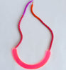 patterned semi rope necklace - neon pink