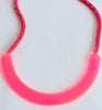 patterned semi rope necklace - neon pink