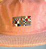 pink cord flat brim hat - autumn memphis patch