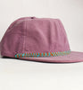 purple cord hat - turquoise brown checks