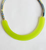 patterned semi rope necklace - frosted lime