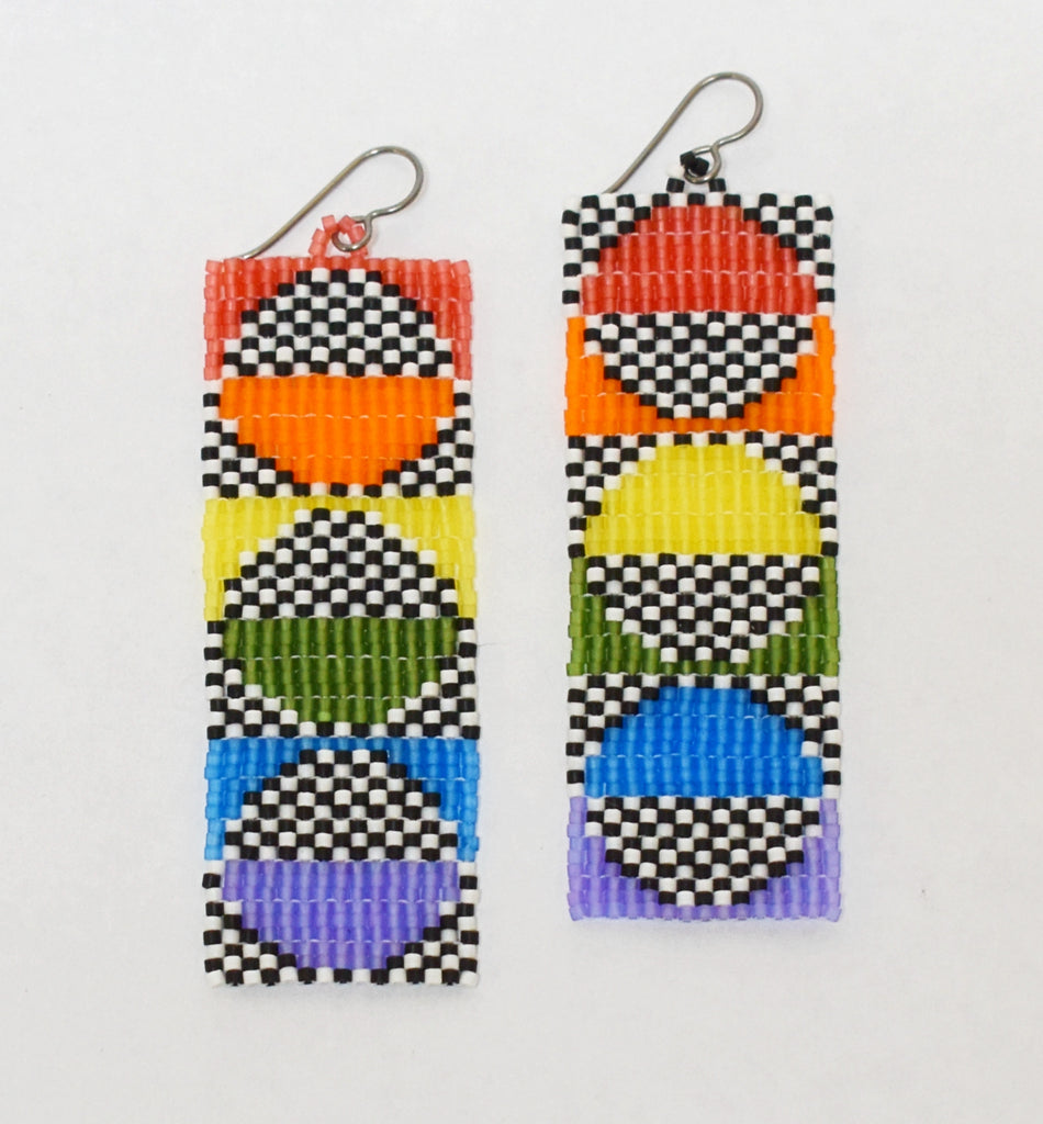 long split circle earrings - roygbv