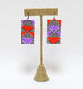 short split circle earrings - paprika purple