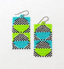 short split circle earrings - lime turquoise