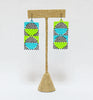 short split circle earrings - lime turquoise