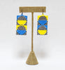 short split circle earrings - blue yellow