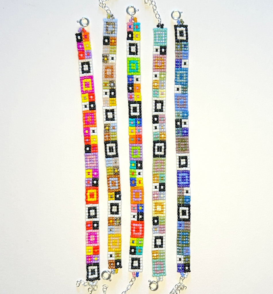 mixed squares flat bracelet (all colors)