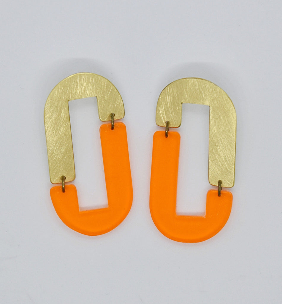 Anza Earrings - Orange Transparent *